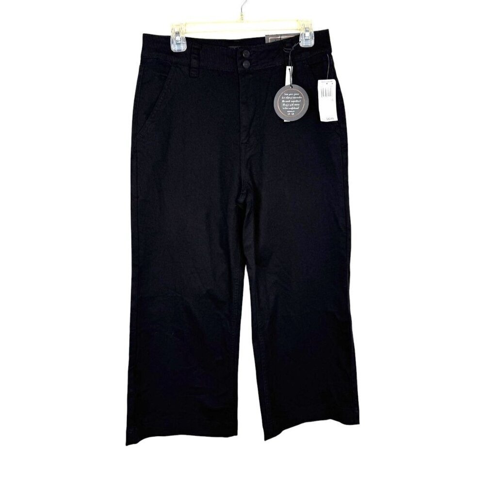 Dollhouse NEW Black Amber Denim Pants High Rise Wide Leg Juniors 13/14 Classic